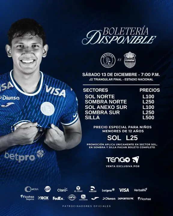 Precios boletos, Motagua vs Real España