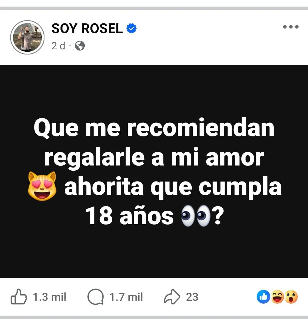 Rosel junto a su novia en los inicios de su relación