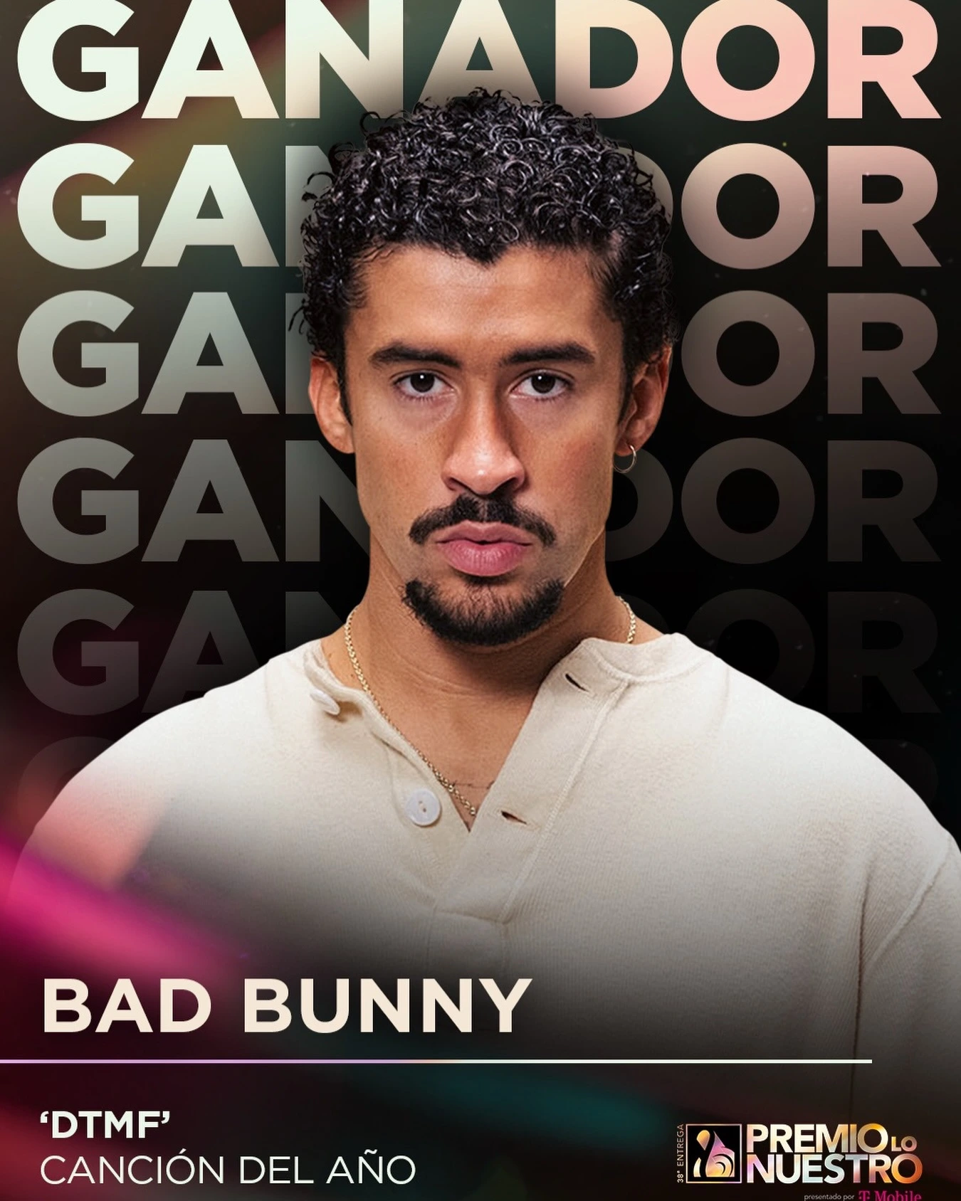 El Premio Lo Nuestro a Canción Del Año fue para Bad Bunny con su éxito 'DTMF'. 