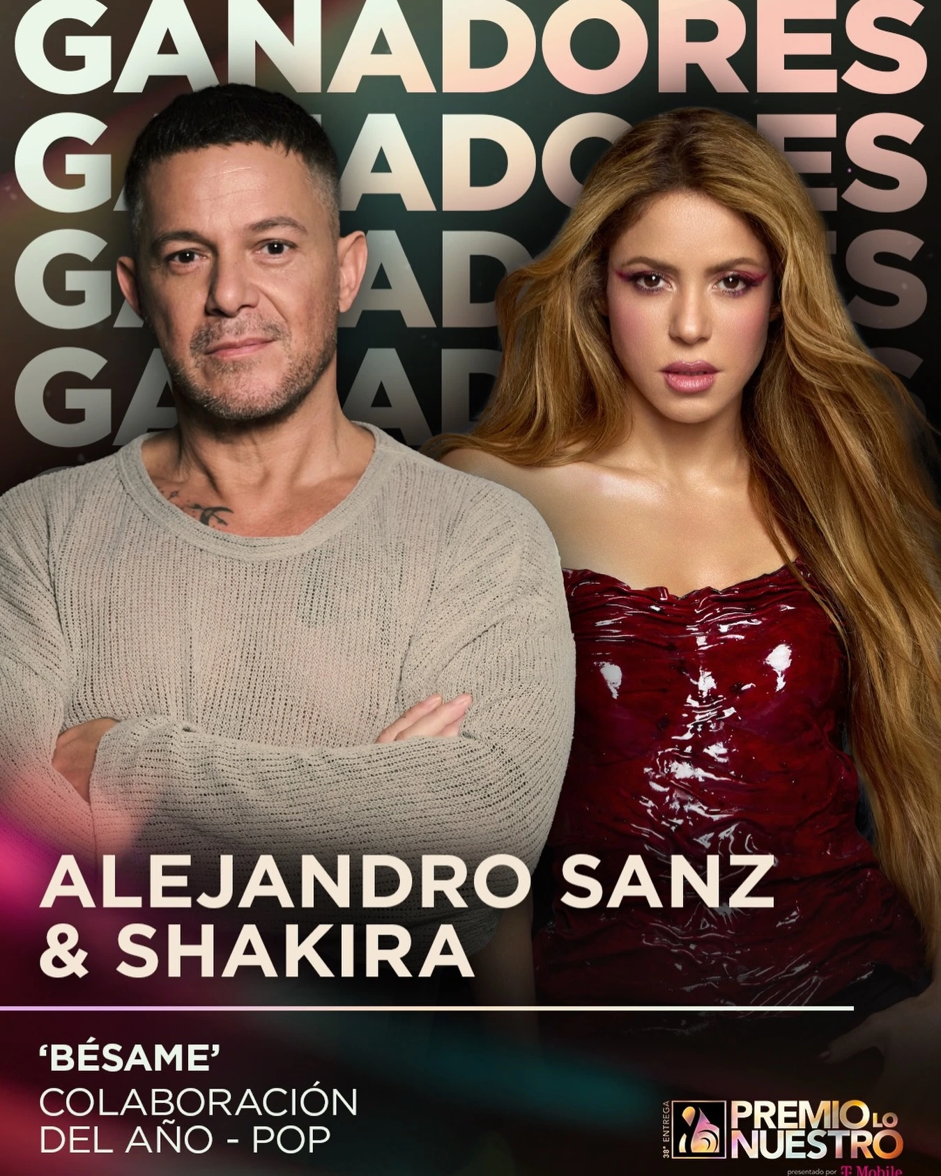 El español y la colombiana se llevaron el galardón a la colaboración del año en el género pop.