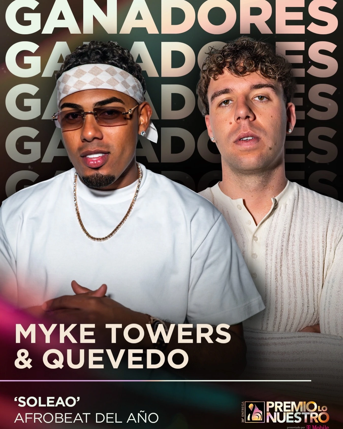 Myke Towers y Quevedo se alzaron con esta distinción con el AfroBeat del Año. 