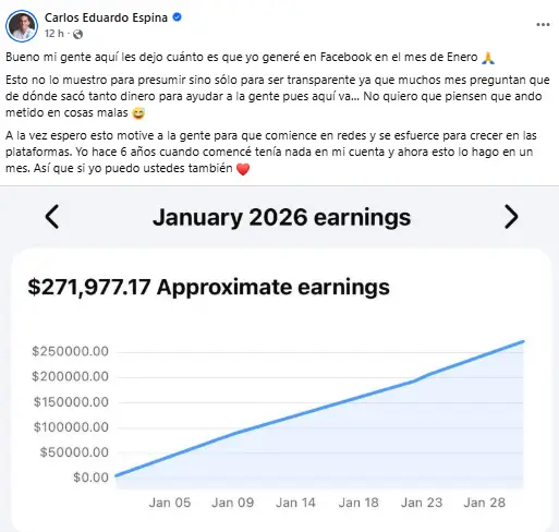 captura de los ingresos de Carlos Espina 
