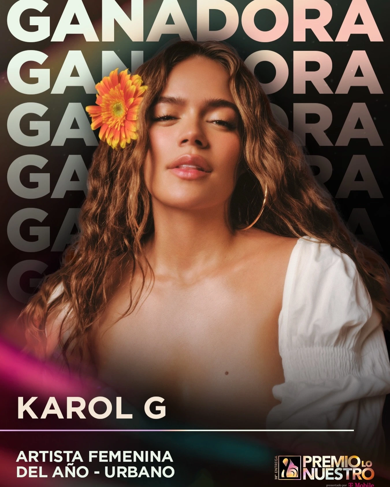 La colombiana Karol G se quedó con el premio a la artista del año en el género urbano. 