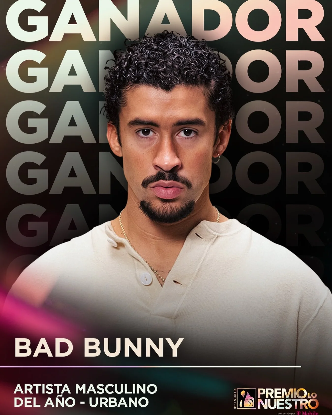 Este sería el tercer premio de Benito en la noche. Foto: cortesía de Facebook. 