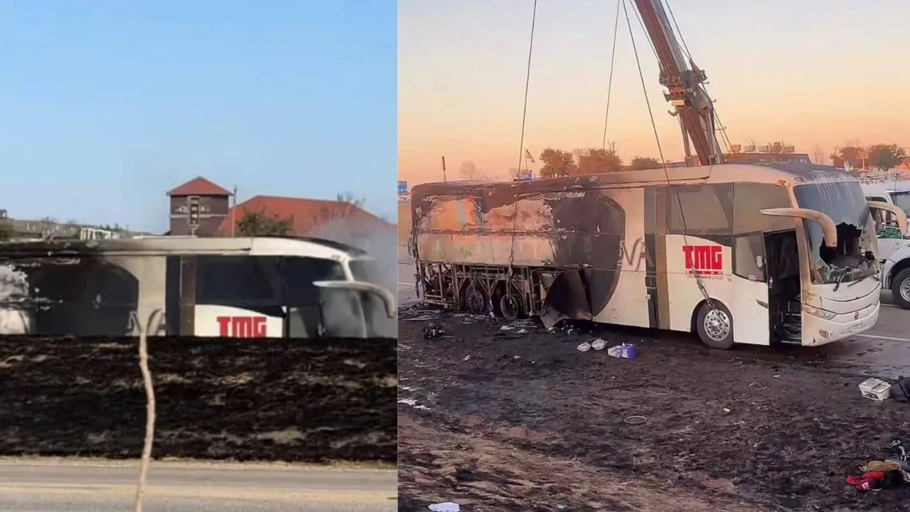 Se incendia bus de reconocida agrupación musical, así quedó la unidad