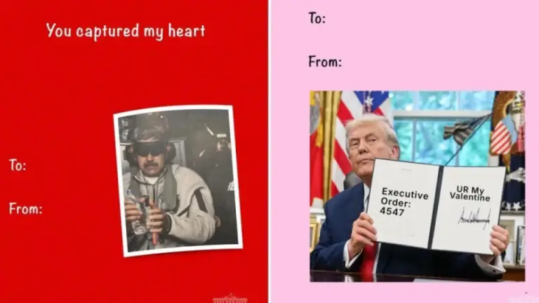 Imagen Principal de Nota: Polémicas tarjetas de San Valentín de la Casa Blanca causan debate