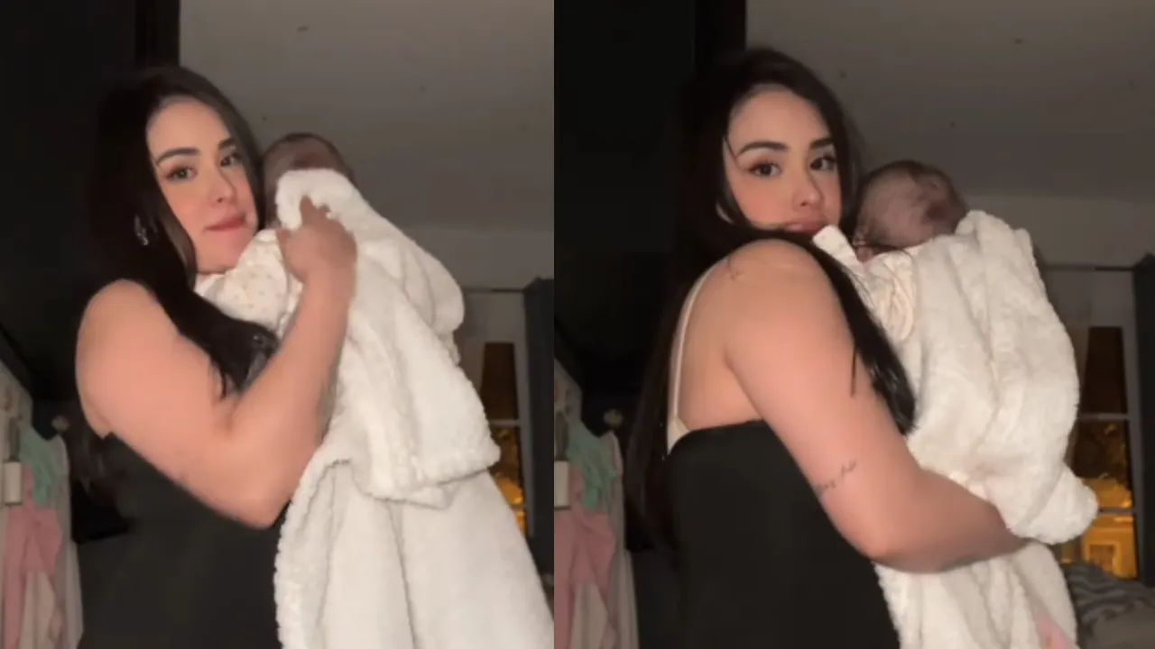 Imagen Principal de Nota: Campanita arrasa en TikTok con baile junto a su bebé