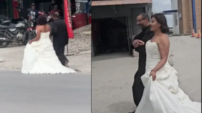 Imagen Principal de Nota: Pareja se roba el show en las calles de Copán luciendo sus trajes de casados