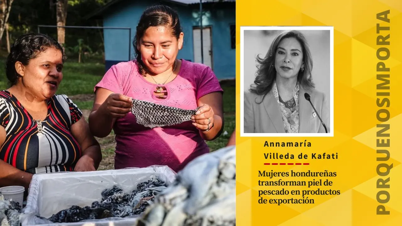 Mujeres hondureñas transforman piel de pescado en productos de exportación