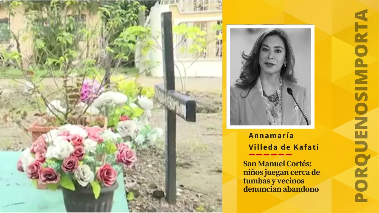 Imagen de San Manuel Cortés: niños juegan cerca de tumbas y vecinos denuncian abandono