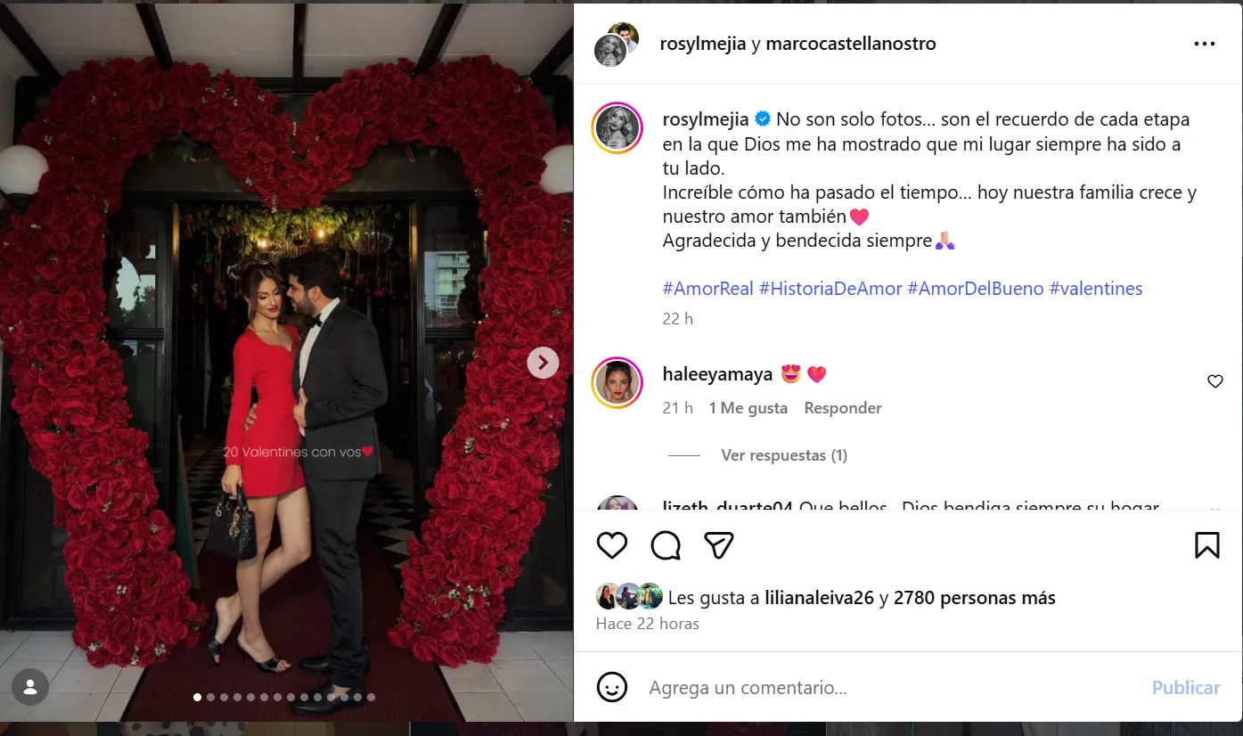 Rosyl Mejía junto a su esposo