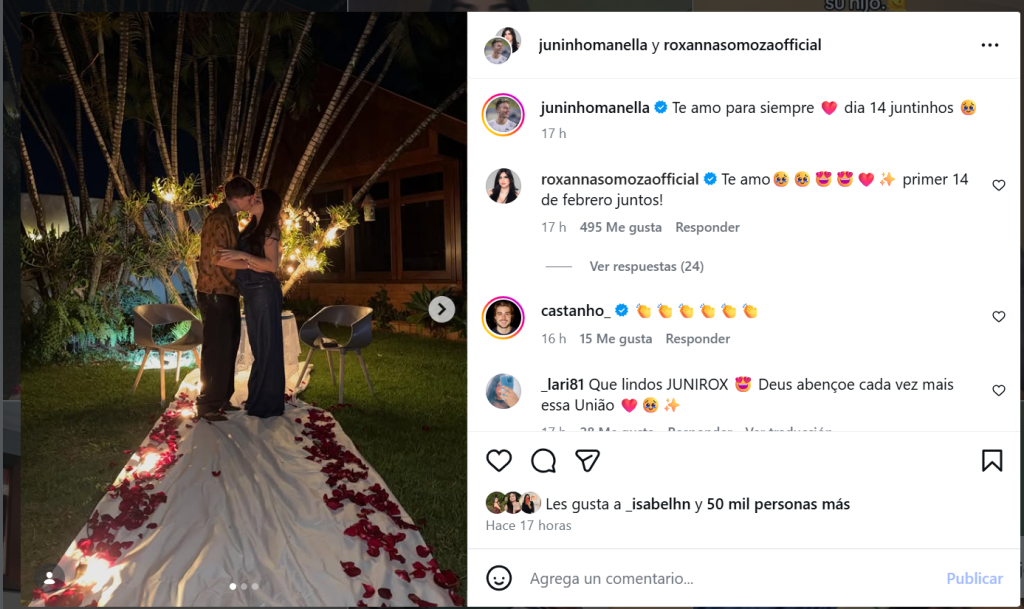 Roxana Somoza junto a su novio