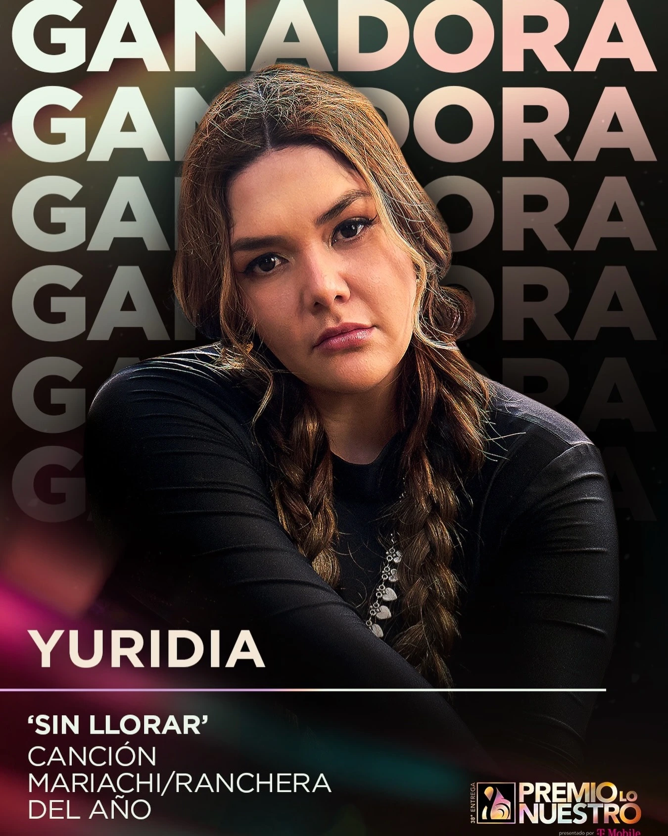 La mexicana puso en alto a su país al ganar el premio a la canción mariachi/ranchera del año. Foto: cortesía de Premio Lo Nuestro 