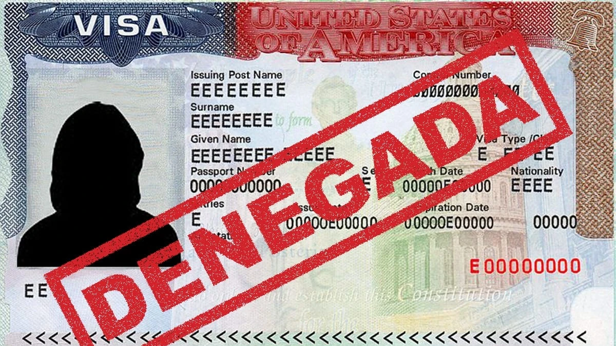 Imagen de una visa americana denegada. Foto: cortesía de Internet 