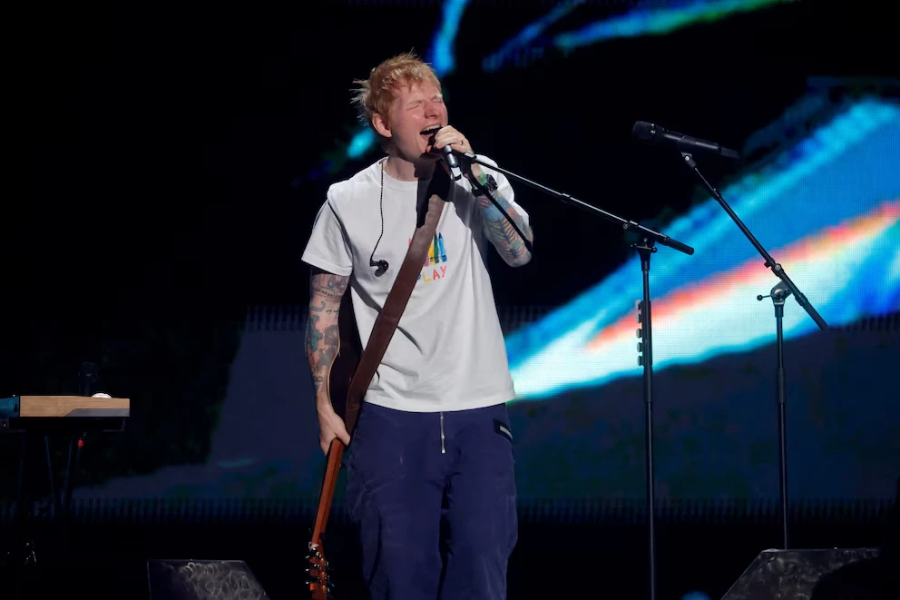 Imagen de Ed Sheeran en uno de sus conciertos durante de 2025. Foto: cortesía de Infobae 