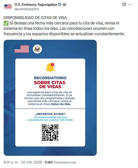 Aviso embajad américana 