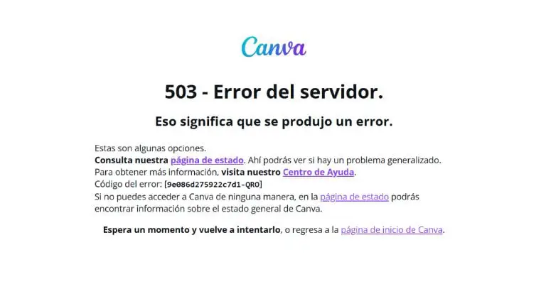 error que tira canva 
