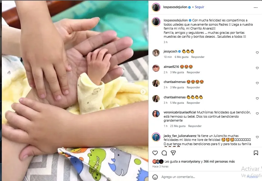 Julion Álvarez tercer hijo 