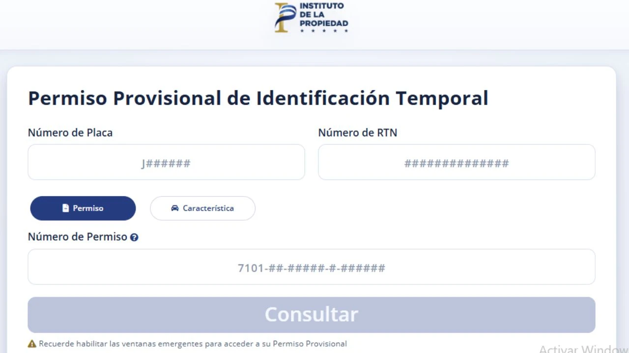 permiso provisional para circular sin placa