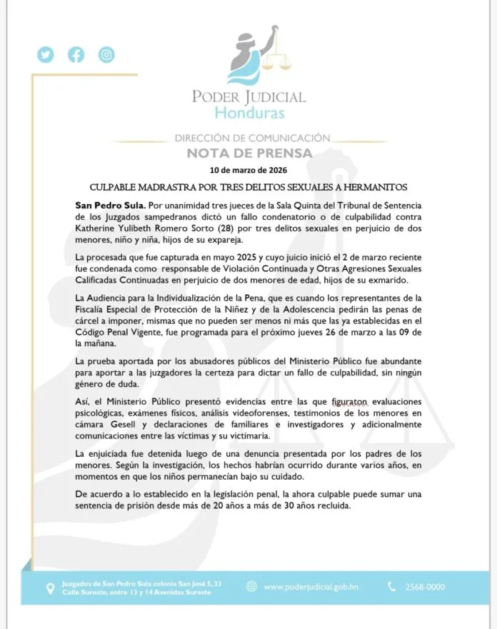 Comunicado Poder Judicial