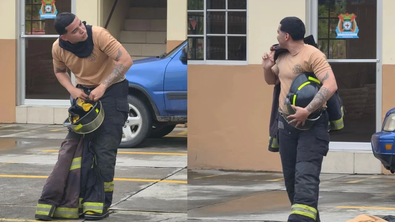 "Estoy en llamas": bombero roba suspiros en Tiktok