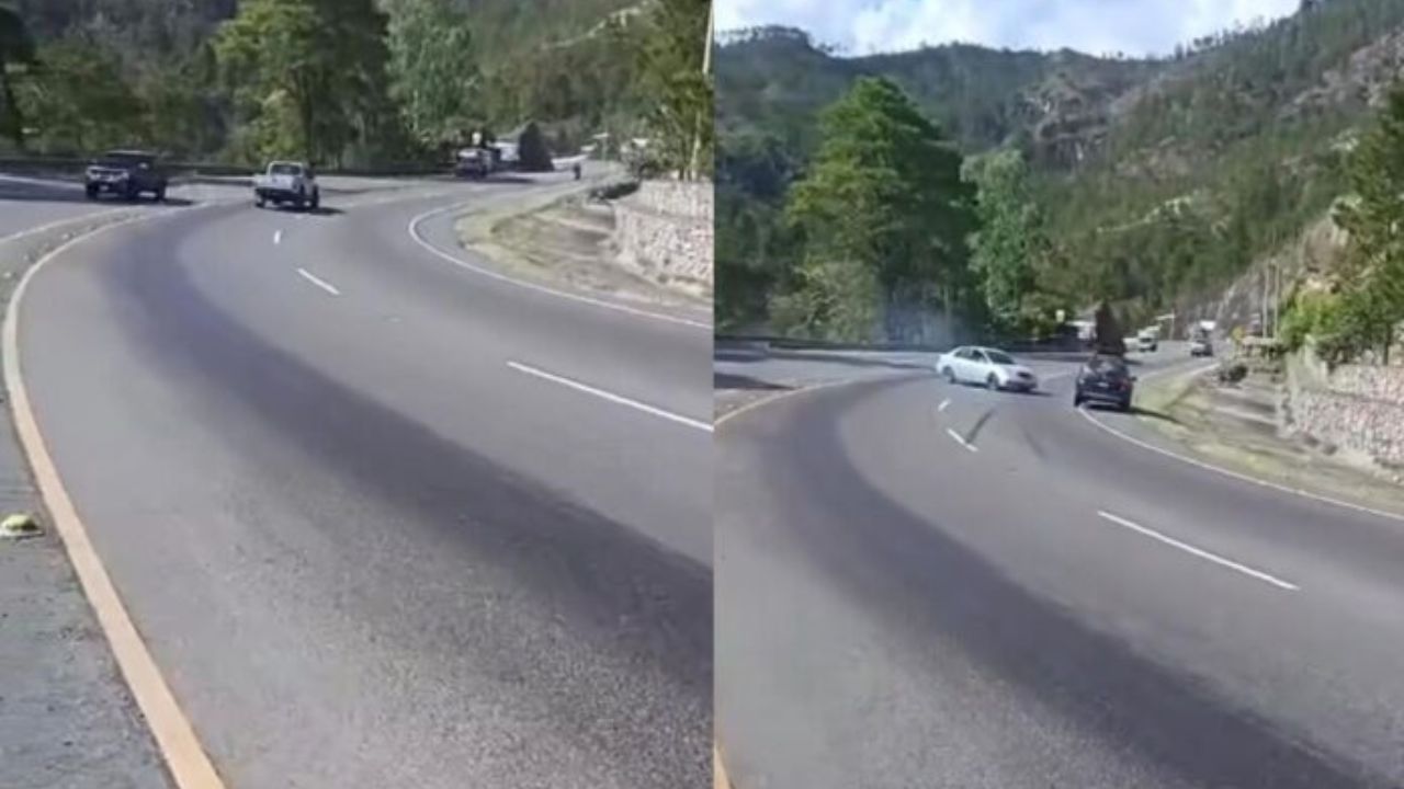 Imagen de Impactante momento en la CA-5 queda grabado en video