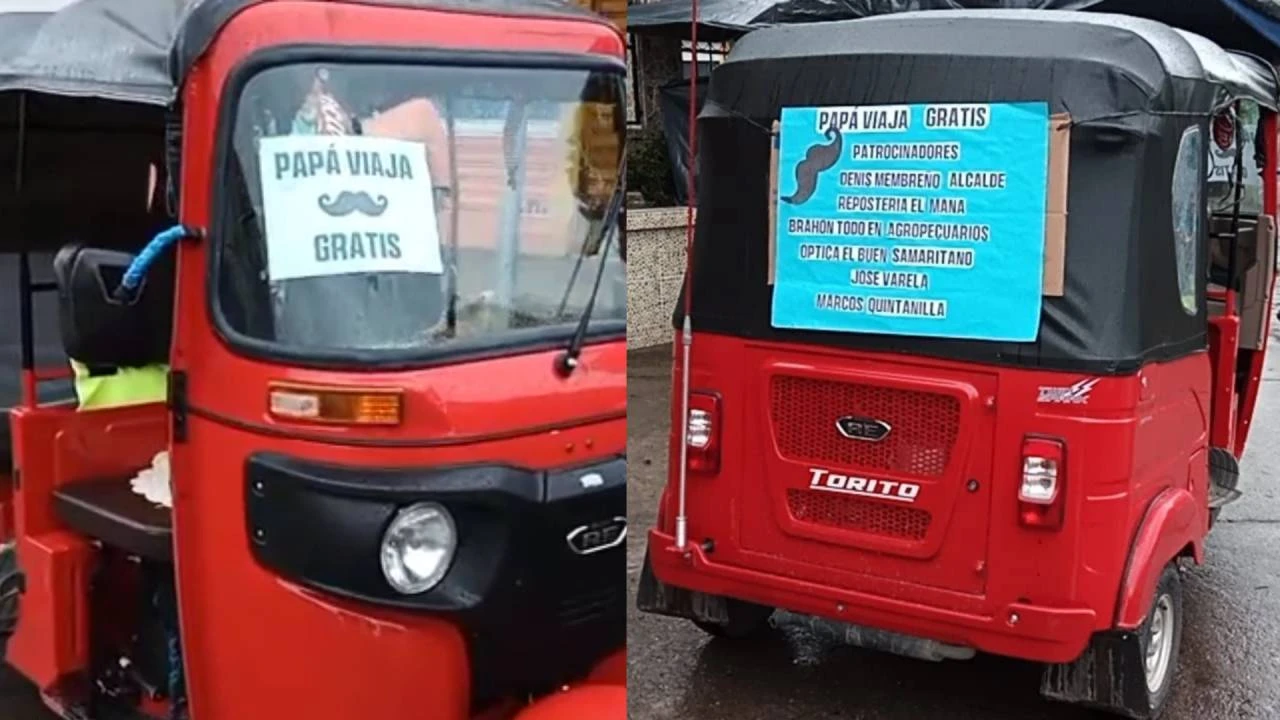 Imagen Principal de Nota: 'Papá viaja gratis': Mototaxista en Taulabé regala viajes por el Día del Padre