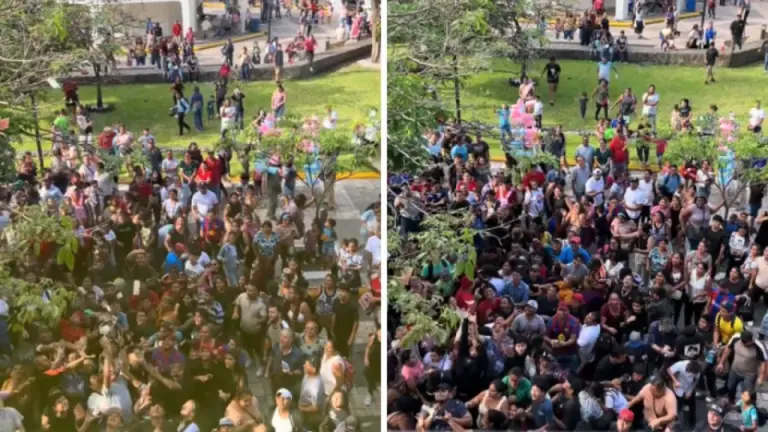 Imagen Principal de Nota: Tiktoker desata caos con 'Lluvia de dinero' en Parque Central de San Pedro Sula