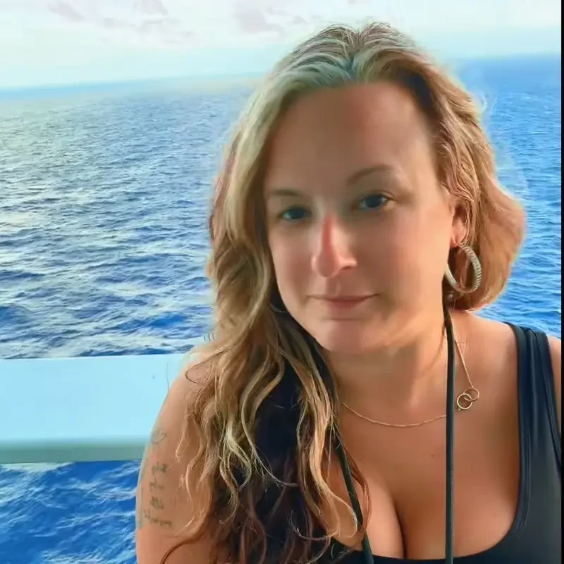 Rachel Tussey en un crucero semanas antes de fallecer. Foto: cortesía de redes sociales 