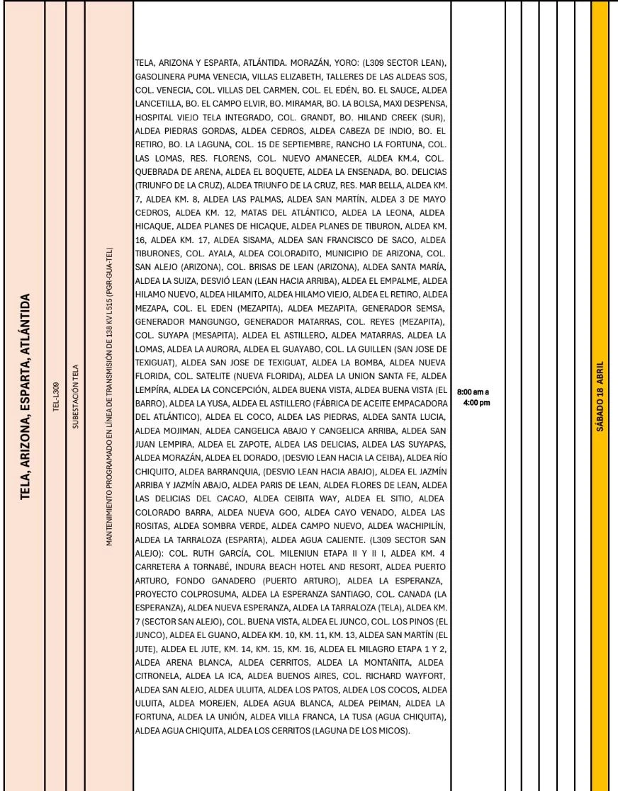 Lugares que se quedarán sin energía eléctrica 