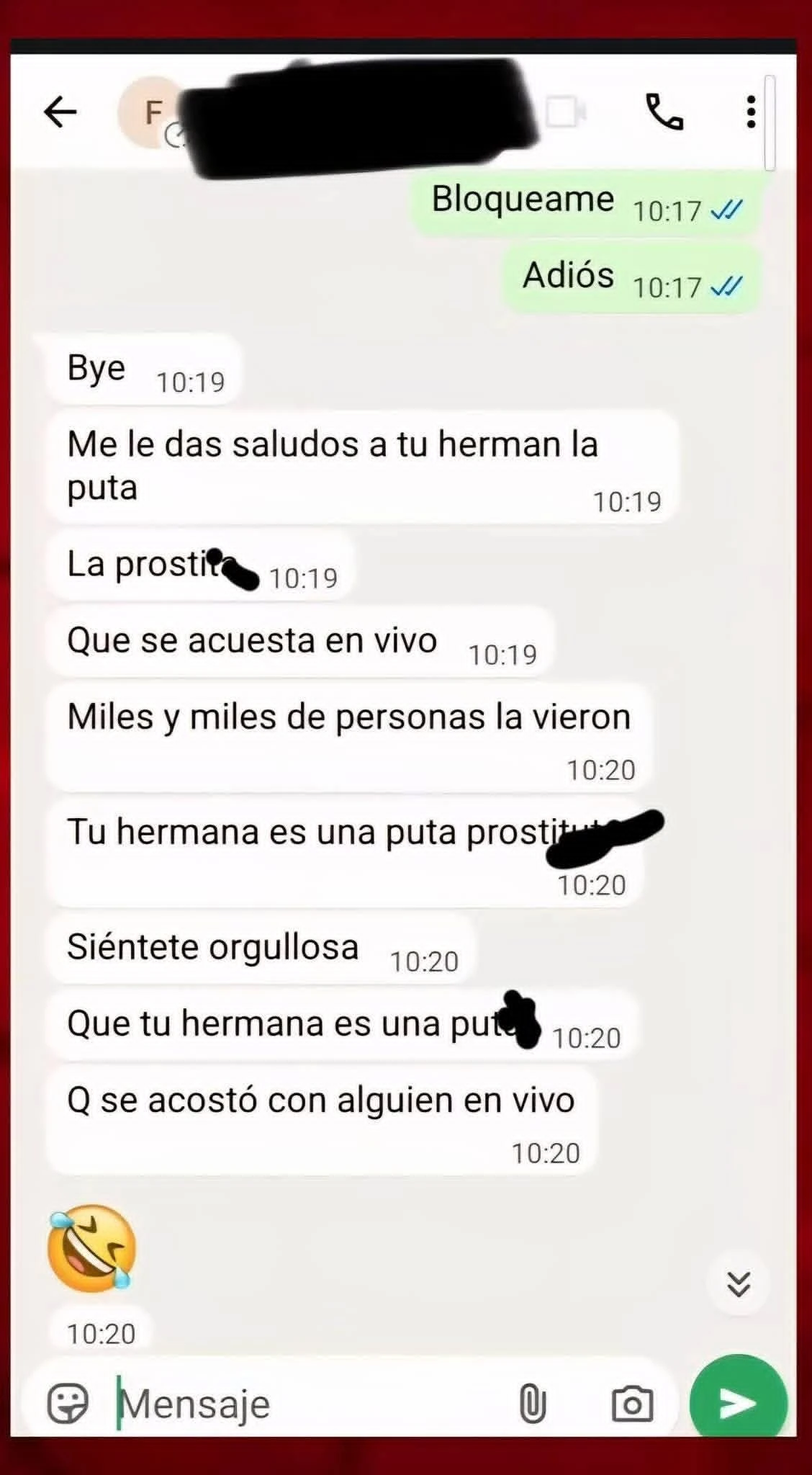 Chat de Davis Flow y hermana de Elsa Oseguera