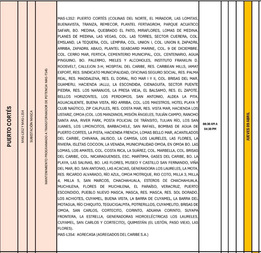 Lugares que se quedarán sin energía eléctrica 