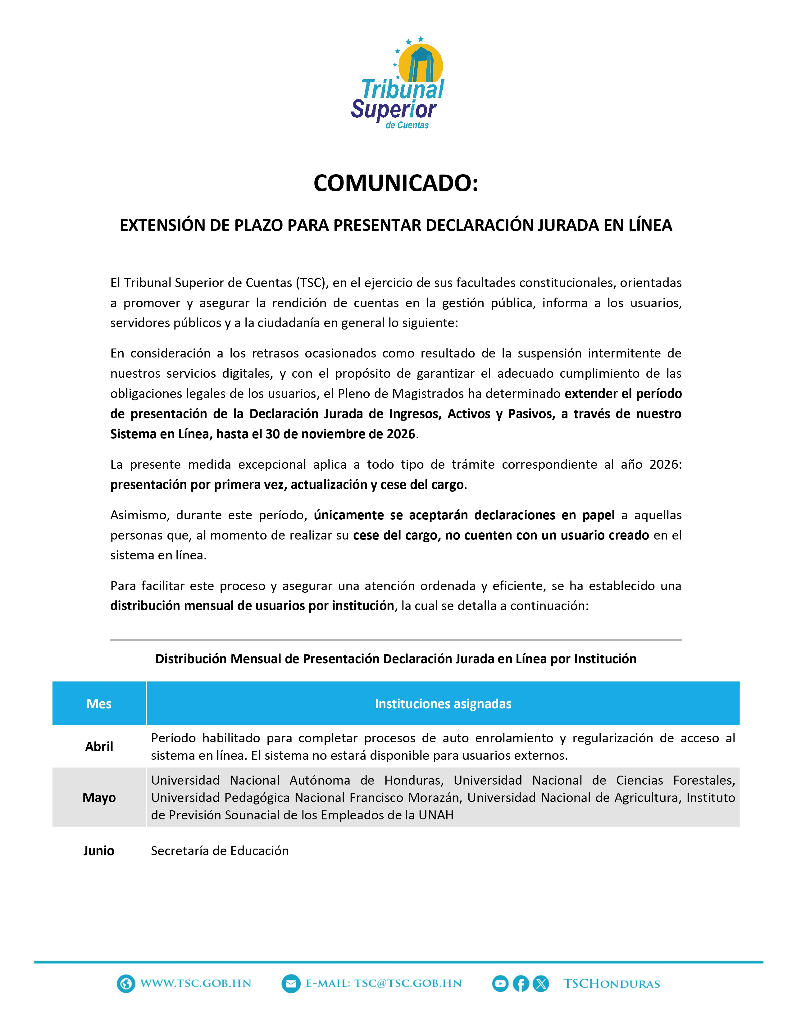 comunicado