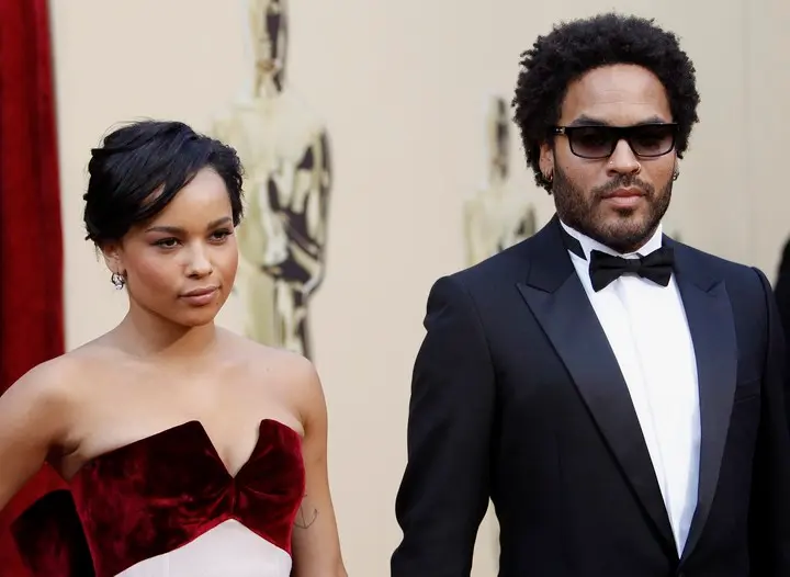 La actriz, Zoë Kravitz, junto a su padre, Lenny Kravitz.