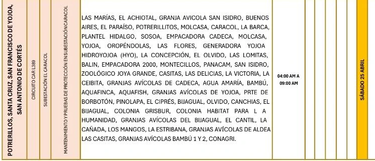 Lugares que se quedarán sin energía eléctrica 