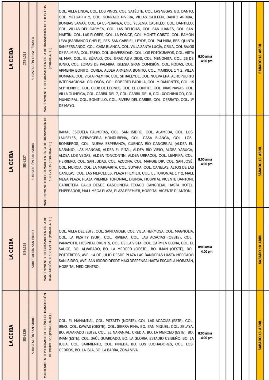 Lugares que se quedarán sin energía eléctrica
