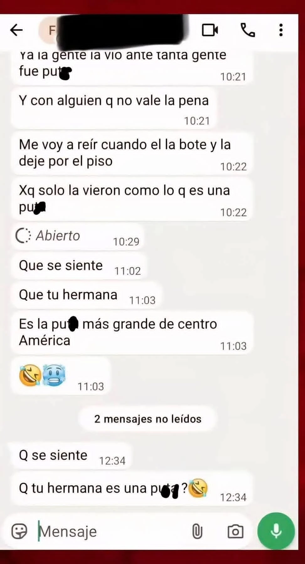 Chat de Davis Flow y hermana de Elsa Oseguera