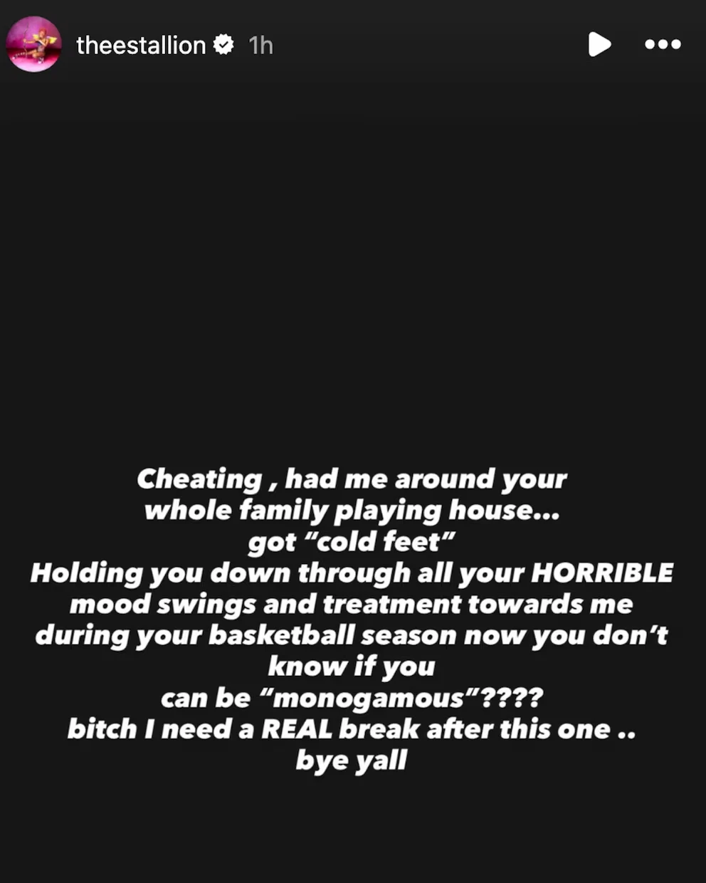 Megan Thee Stallion afirmó que sufrió infidelidades en su reciente relación. 
﻿