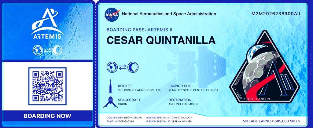 Cesar Quintanilla Artemis II