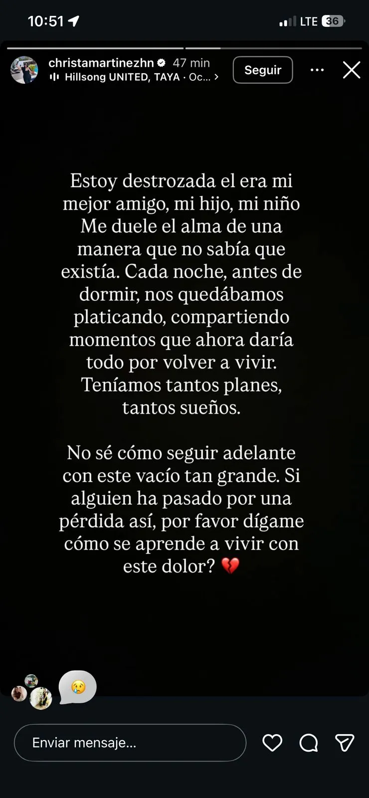 Christa atraves de Instagram