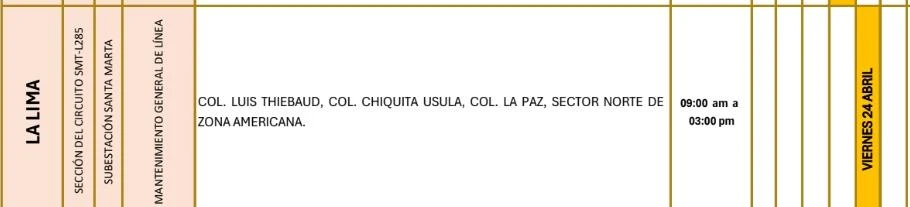 Lugares que se quedarán sin energía eléctrica 