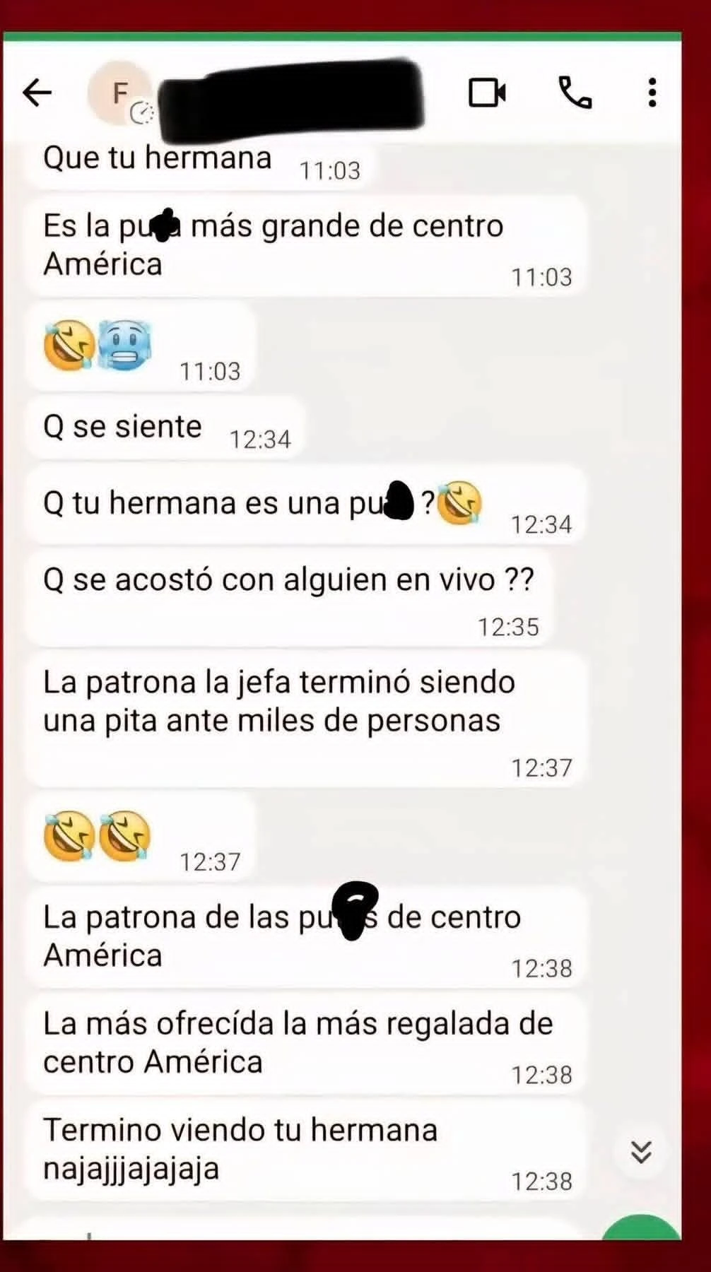 Chat de Davis Flow y hermana de Elsa Oseguera