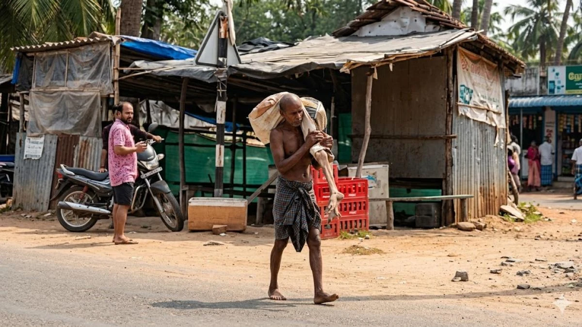 Hombre cargando cadáver de su hermana 