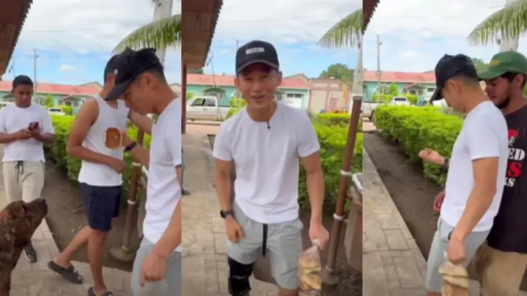 Imagen Principal de Nota: Shin Fujiyama vive inesperado susto en Yoro al intentar alimentar a un perro