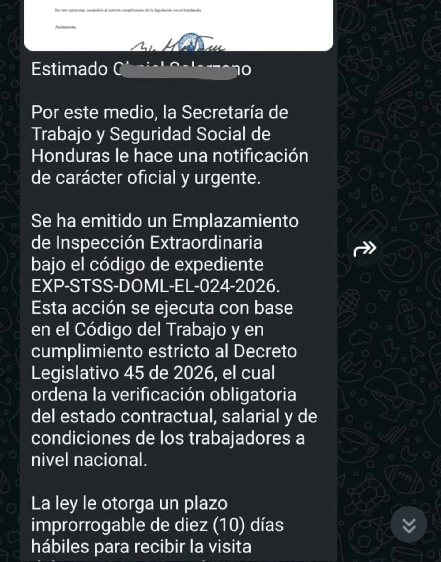 captura de chat de estafa