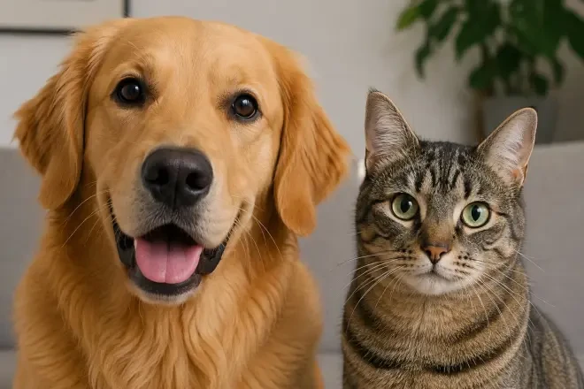 Imagen de un perro y un gato