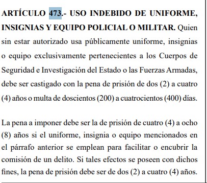 Artículo del Codpigo penal de Honduras