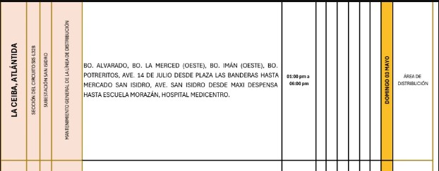 Cortes de energía en La Ceiba 