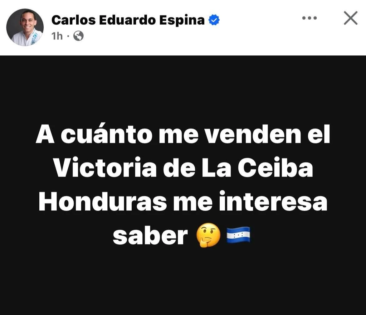 captura de pantalla de publicación de Carlos Eduardo Espina 