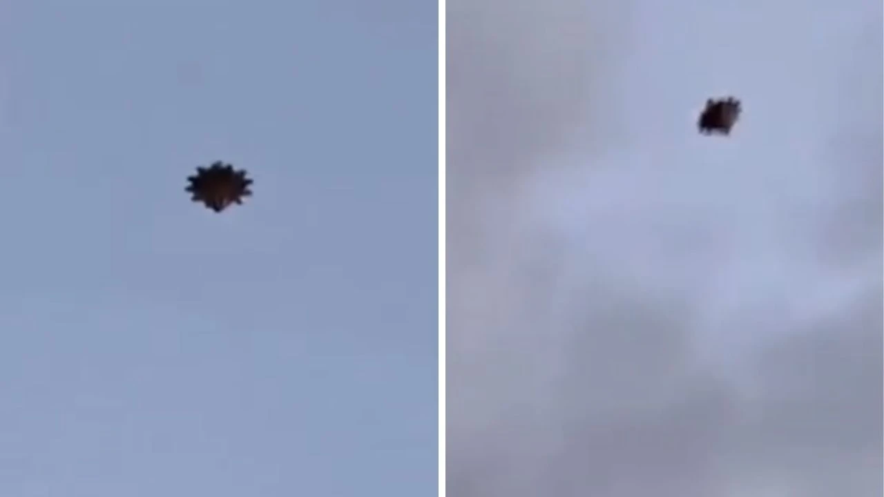 Captan supuesto OVNI con picos sobrevolando entre las nubes y causa revuelo en redes
